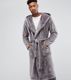 Халат из флиса с капюшоном ASOS TALL - Серый