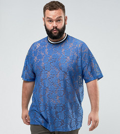 Свободная футболка ASOS PLUS - Синий