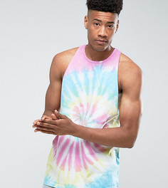 Футболка без рукавов с ярким принтом тай-дай ASOS TALL - Мульти