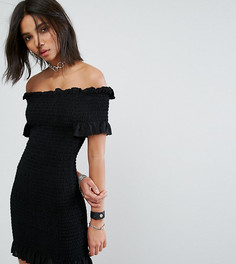 Платье с открытыми плечами и сборками Milk It Vintage - Черный