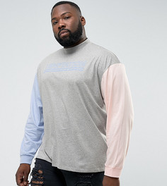 Свободный лонгслив с принтом Temptation ASOS PLUS - Серый