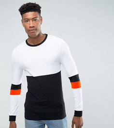 Обтягивающий лонгслив со вставками ASOS TALL - Белый