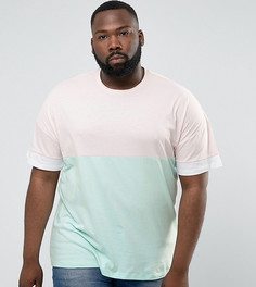 Футболка оверсайз в стиле колор блок ASOS PLUS - Розовый