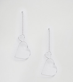 Серебряные серьги с сердцем ASOS - Серебряный