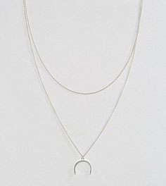 Серебряное ожерелье в несколько рядов с контурными фигурными подвесками ASOS - Серебряный