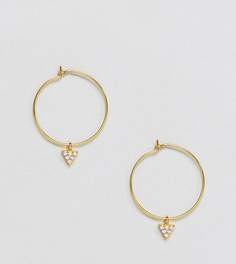 Позолоченные серебряные серьги-кольца ASOS - Золотой