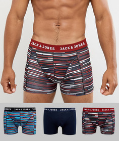 Набор из 3-х боксеров-брифов в полоску Jack &amp; Jones - Мульти