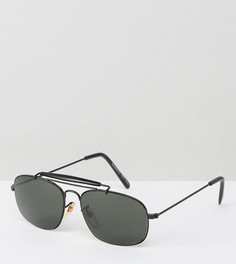 Солнцезащитные очки-авиаторы в черной оправе Reclaimed Vintage - Черный