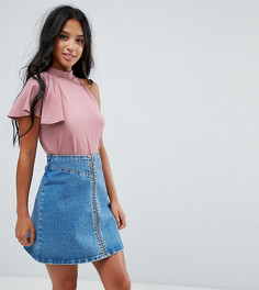 Топ с оборкой ASOS PETITE - Розовый