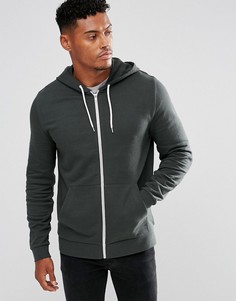 Зеленое худи на молнии ASOS - Зеленый