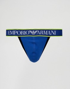 Синие трусы с логотипом Emporio Armani - Синий