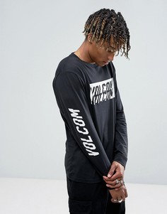 Лонгслив с принтом на рукавах Volcom - Черный