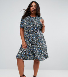 Чайное платье с цветочным принтом ASOS CURVE - Мульти
