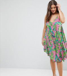 Пляжное платье с цветочным принтом ASOS CURVE - Мульти