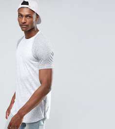 Фактурная удлиненная футболка с закругленным краем и молниями по бокам ASOS TALL - Серый