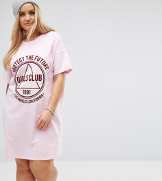 Платье-футболка с принтом Girls Club ASOS CURVE - Мульти