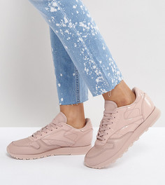 Светло-розовые кожаные классические кроссовки Reebok Pellegrine - Розовый