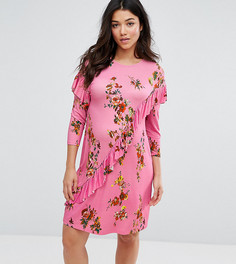 Платье-футболка мини с оборками и цветочным принтом ASOS Maternity - Мульти