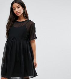 Свободное платье из дышащей ткани ASOS Maternity - Черный