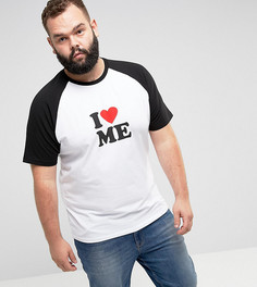 Облегающая футболка с рукавами реглан и принтом ASOS PLUS - Белый