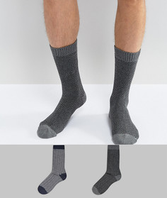2 пары носков с узором в елочку Selected Homme - Серый