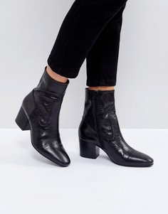 Кожаные ботильоны ASOS RUBEN - Черный