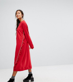 Трикотажное платье с рюшами Monki - Красный