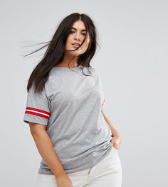 Футболка с полосками на рукавах ASOS CURVE - Серый