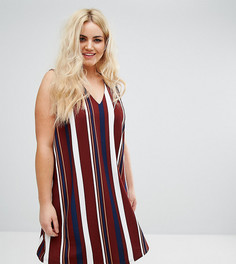 Свободное платье в полоску с V-образным вырезом AX Paris Plus - Мульти