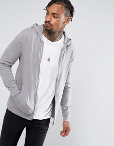 Худи из легкого серого трикотажа обтягивающего кроя ASOS - Серый