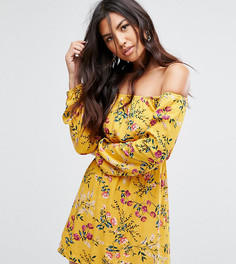 Платье с цветочным принтом и вырезом лодочкой Missguided - Мульти