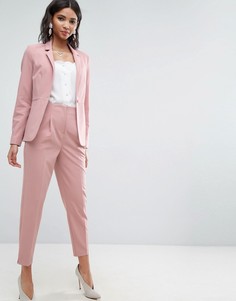 Комбинируемые брюки-сигареты с завышенной талией ASOS - Розовый