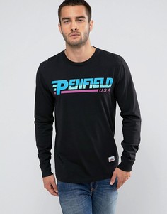 Черный лонгслив классического кроя с логотипом Penfield Rhinecliffe - Черный