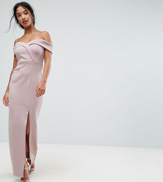 Платье макси с запахом ASOS PETITE - Розовый