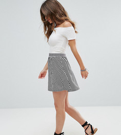 Короткая расклешенная юбка в полоску ASOS PETITE - Мульти