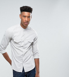 Джинсовая облегающая эластичная рубашка в стиле вестерн с воротником на пуговицах ASOS TALL - Серый