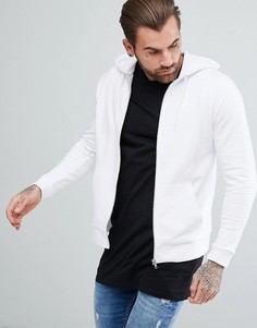 Худи белого цвета на молнии ASOS - Белый