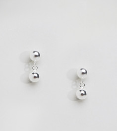 Серебряные серьги-подвески с двумя шариками ASOS - Серебряный