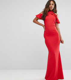 Платье макси с оборкой City Goddess Tall - Красный