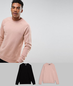 Набор из 2 свитшотов (черный/розовый меланж) ASOS - СКИДКА - Мульти