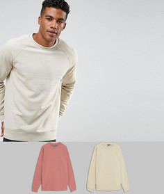 Комплект из 2 свитшотов (бежевый/розовый) ASOS - СКИДКА - Мульти