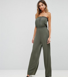 Трикотажный комбинезон‑бандо с широкими штанинами ASOS TALL - Зеленый
