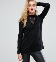 Топ с чокером и кружевной вставкой ASOS TALL - Черный
