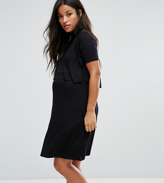 Платье с сетчатой вставкой ASOS Maternity NURSING Victoriana - Черный