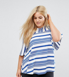 Полосатый топ с открытыми плечами ASOS CURVE - Мульти