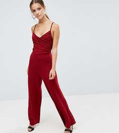 Комбинезон на бретельках с широкими штанинами ASOS PETITE - Красный