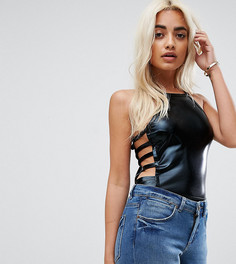 Боди с высоким воротом ASOS PETITE - Черный