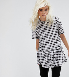 Свободный повседневный топ в клетку ASOS PETITE - Мульти