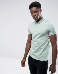 Зеленое трикотажное поло с короткими рукавами ASOS - Зеленый