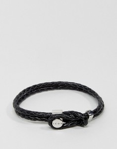 Черный плетеный браслет Icon Brand Premium - Черный